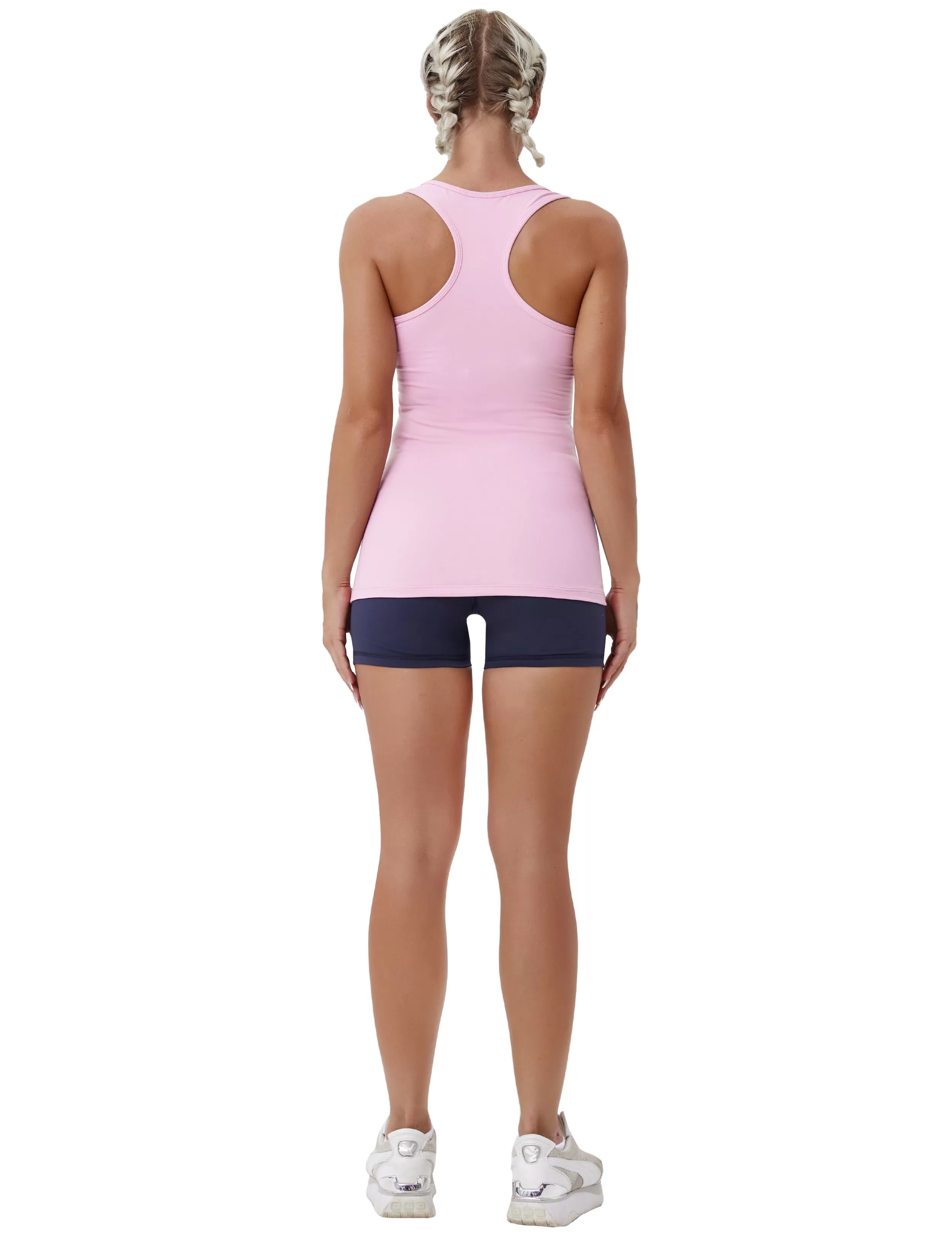 Racerback Athletic Tank Tops lightpink_yogastudio