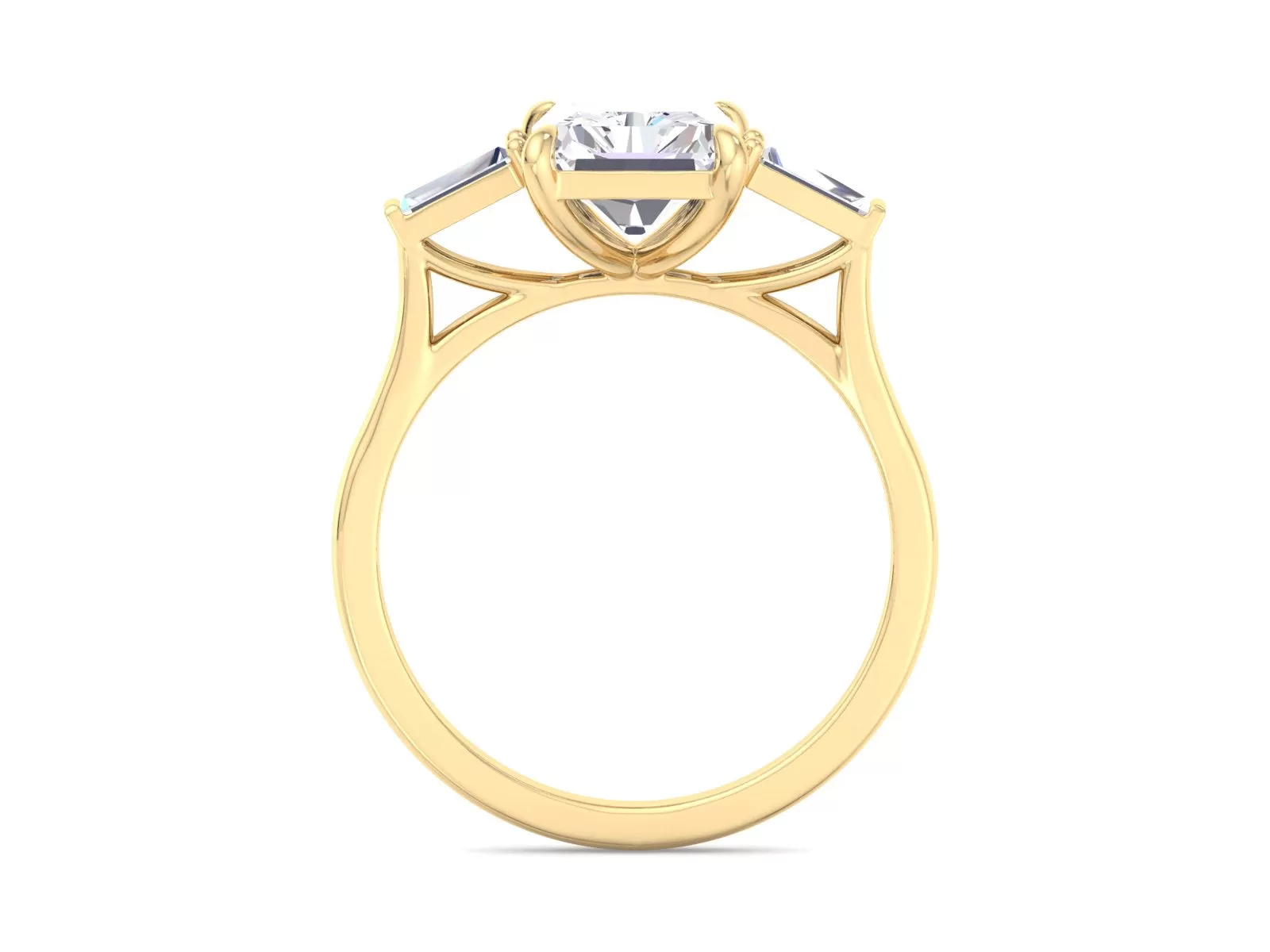 Radiant cut Diamond Three Stone Ring