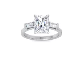 Radiant cut Diamond Three Stone Ring