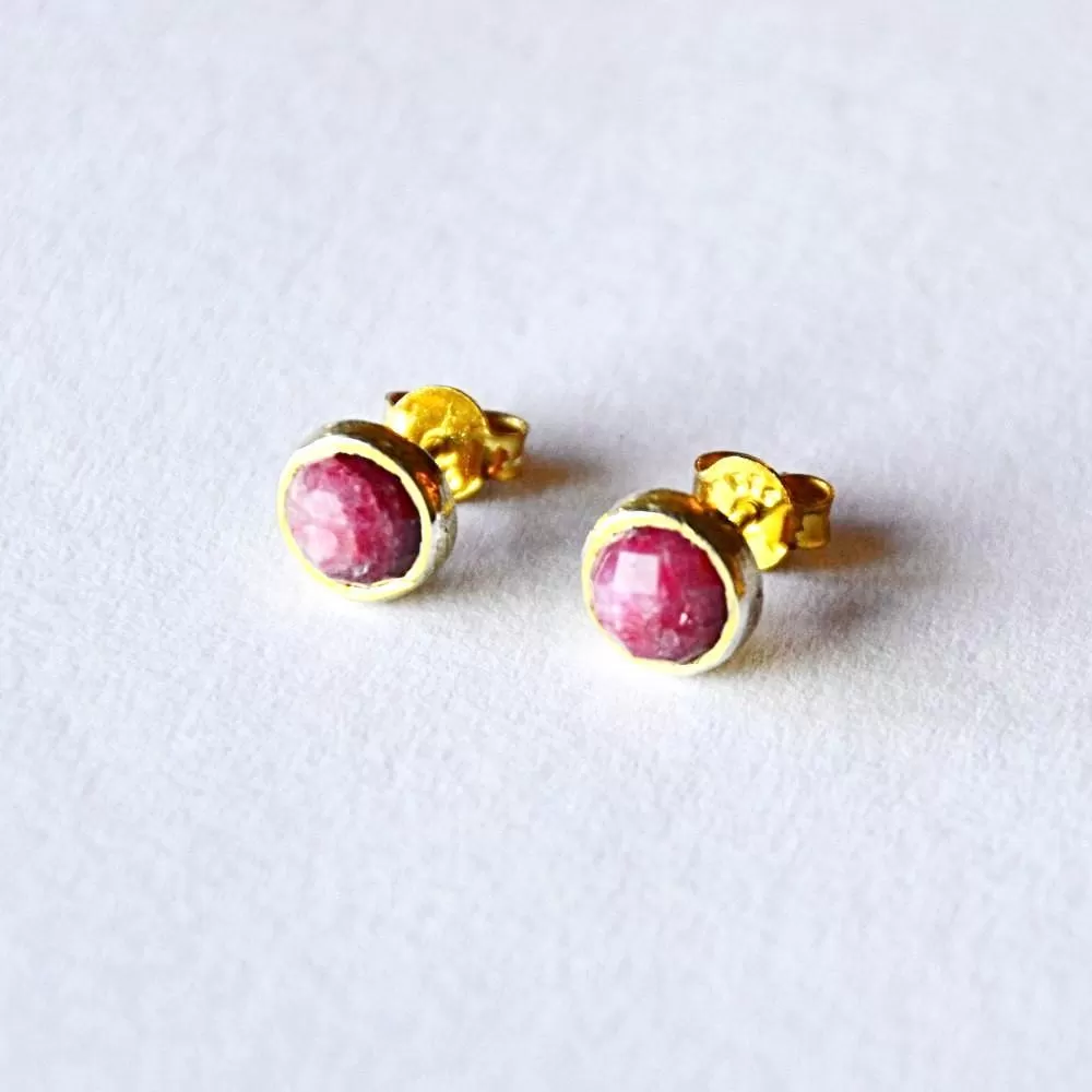 Raspberry Ruby Post Earrings