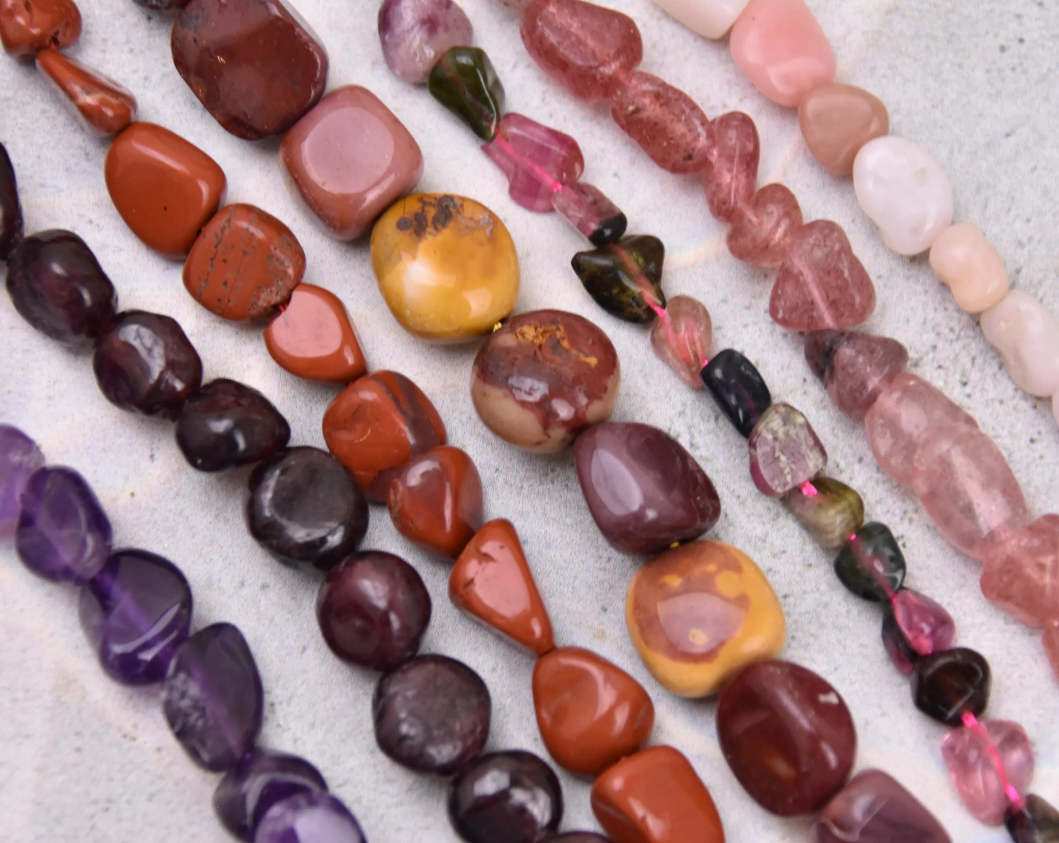 Red Tones - Pebble Necklaces