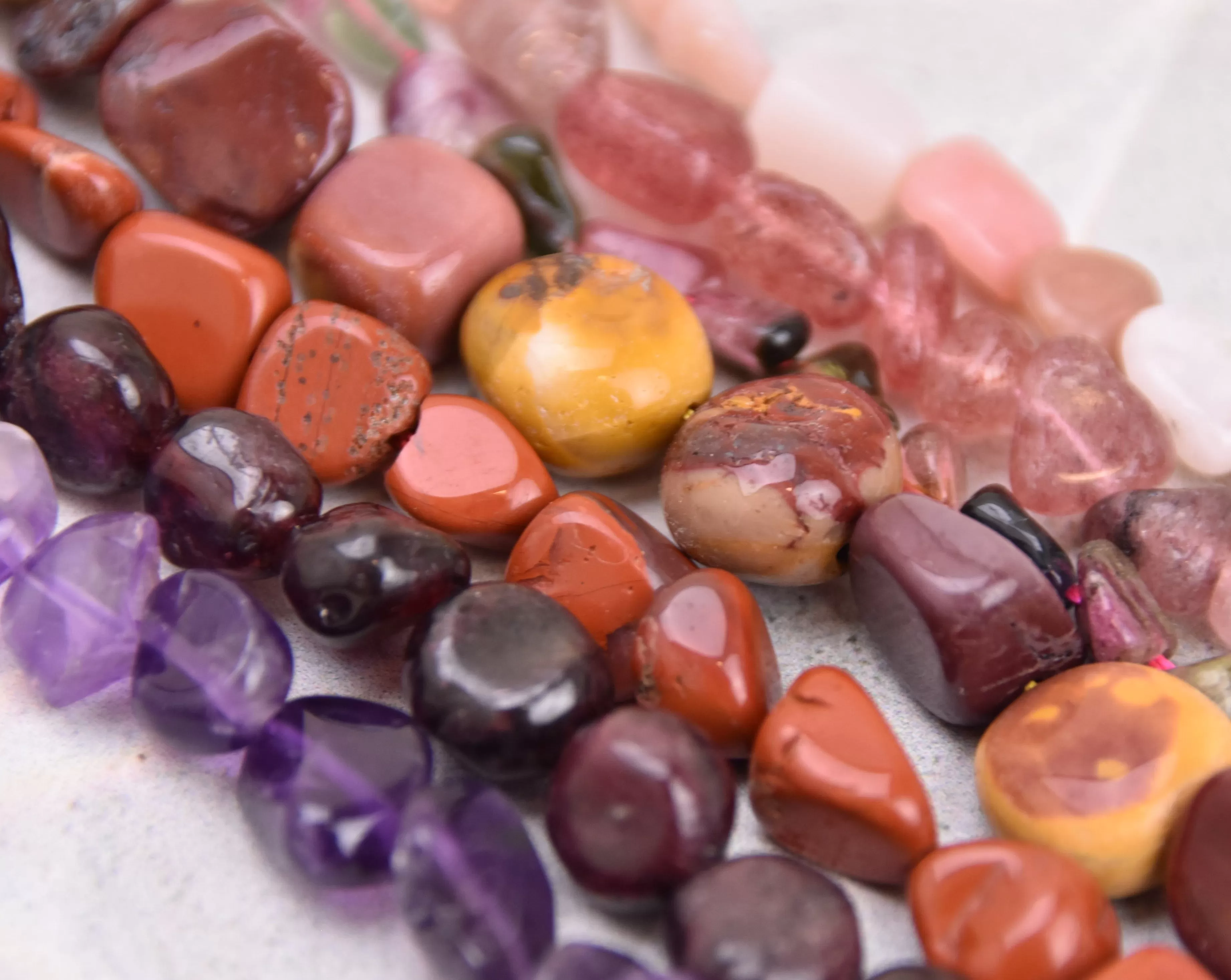 Red Tones - Pebble Necklaces