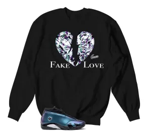 Retro 14 Love Letter Sweater - Fake Love - Black