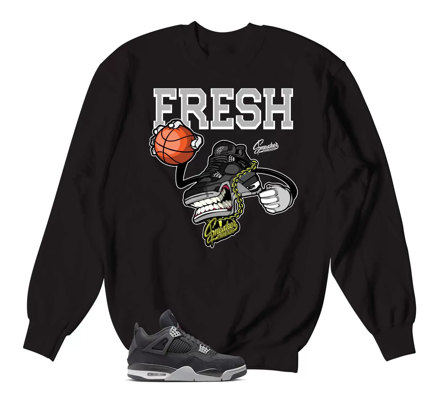 Retro 4 Black Canvas Fly kicks Sweater