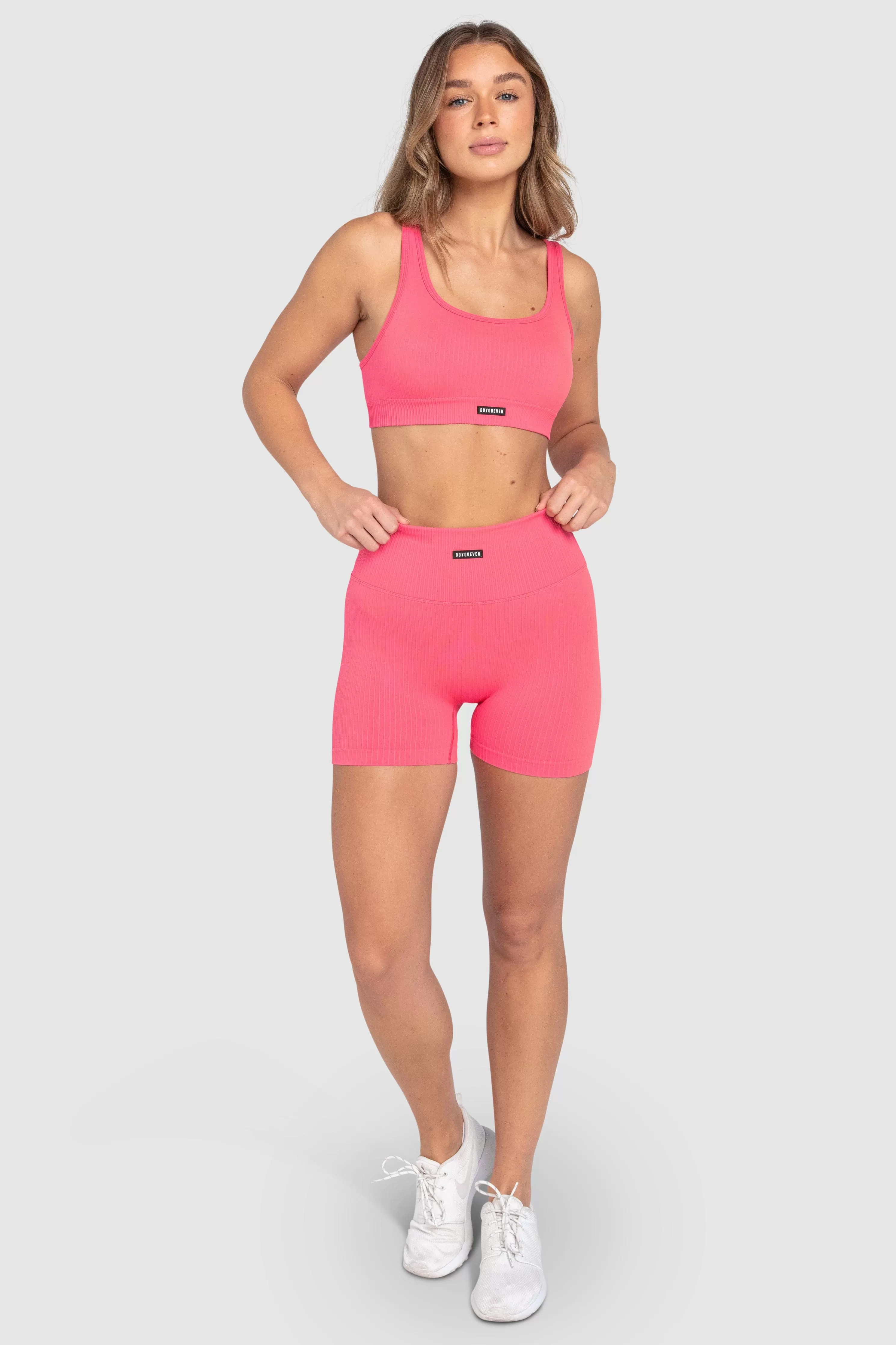 Ribbed Seamless Shorts - Watermelon Pink