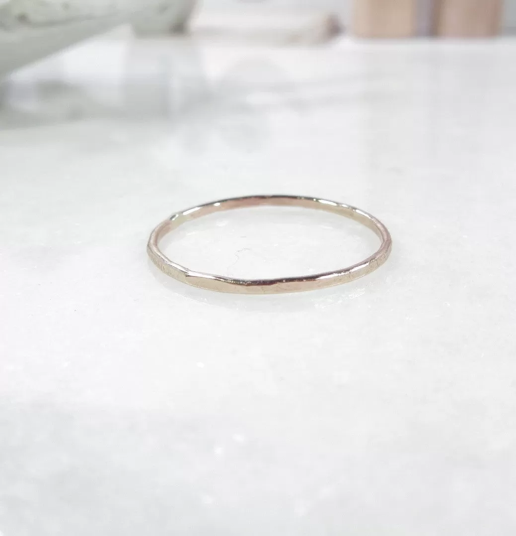 Rings Hammered 1mm wide Choose Your Metal and Size