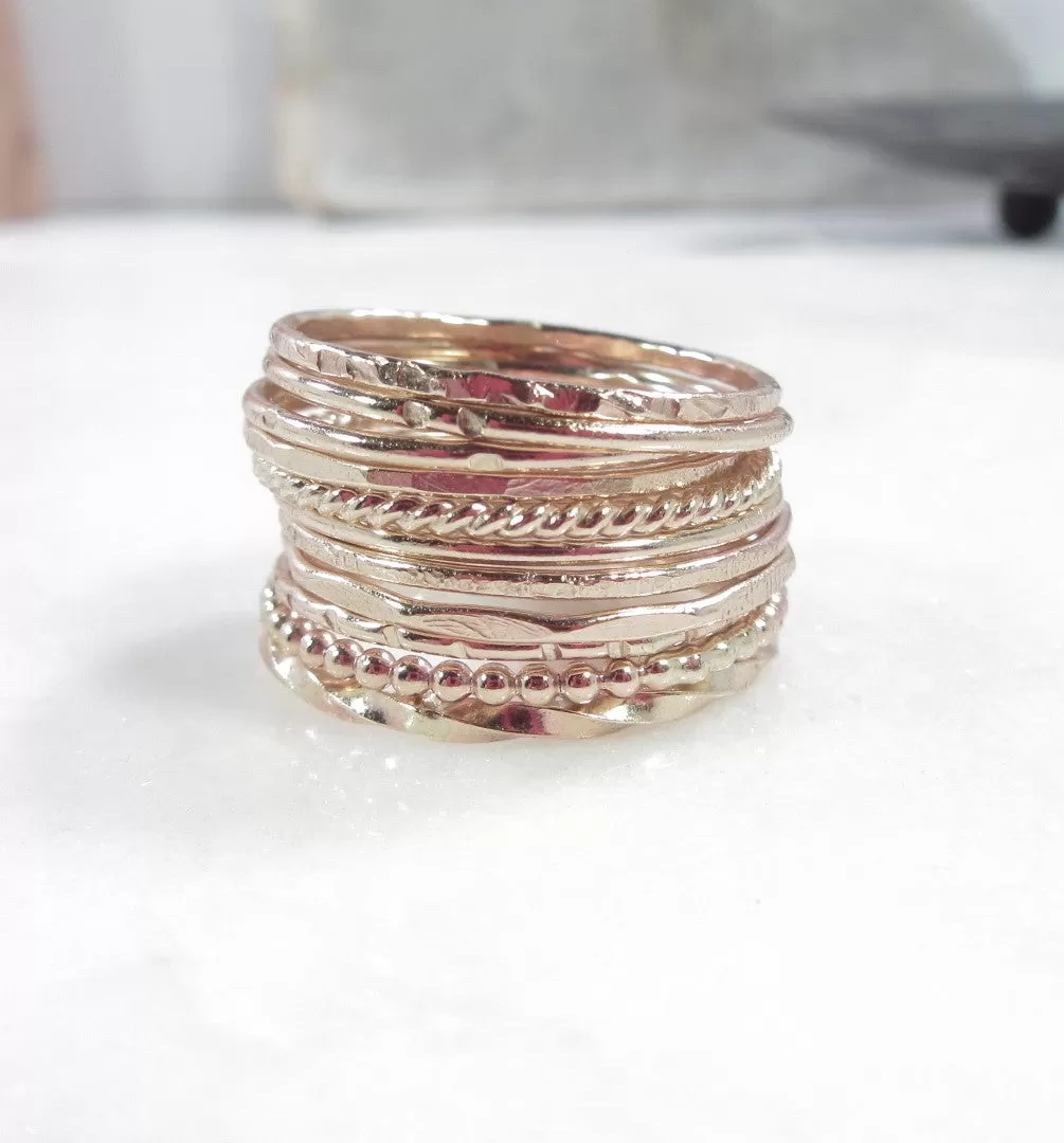 Rings Hammered 1mm wide Choose Your Metal and Size