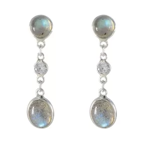 Riyo Beauteous 925 Sterling Silver Earring For Girl Labradorite Earring Bezel Setting Multi Earring Stud Earring