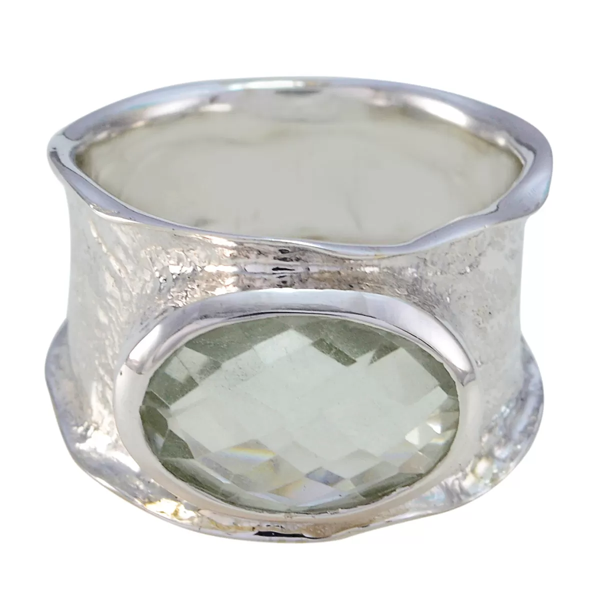 Riyo Bewitching Gemstone Green Amethyst 925 Silver Rings Good Seller