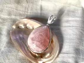 Rose Quartz Clarissa Pendant - Reg. Teardrop