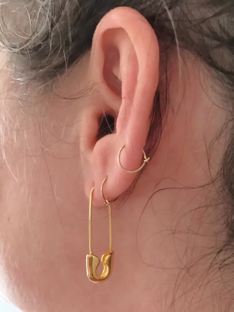 Safety Pin Hoop Earrings