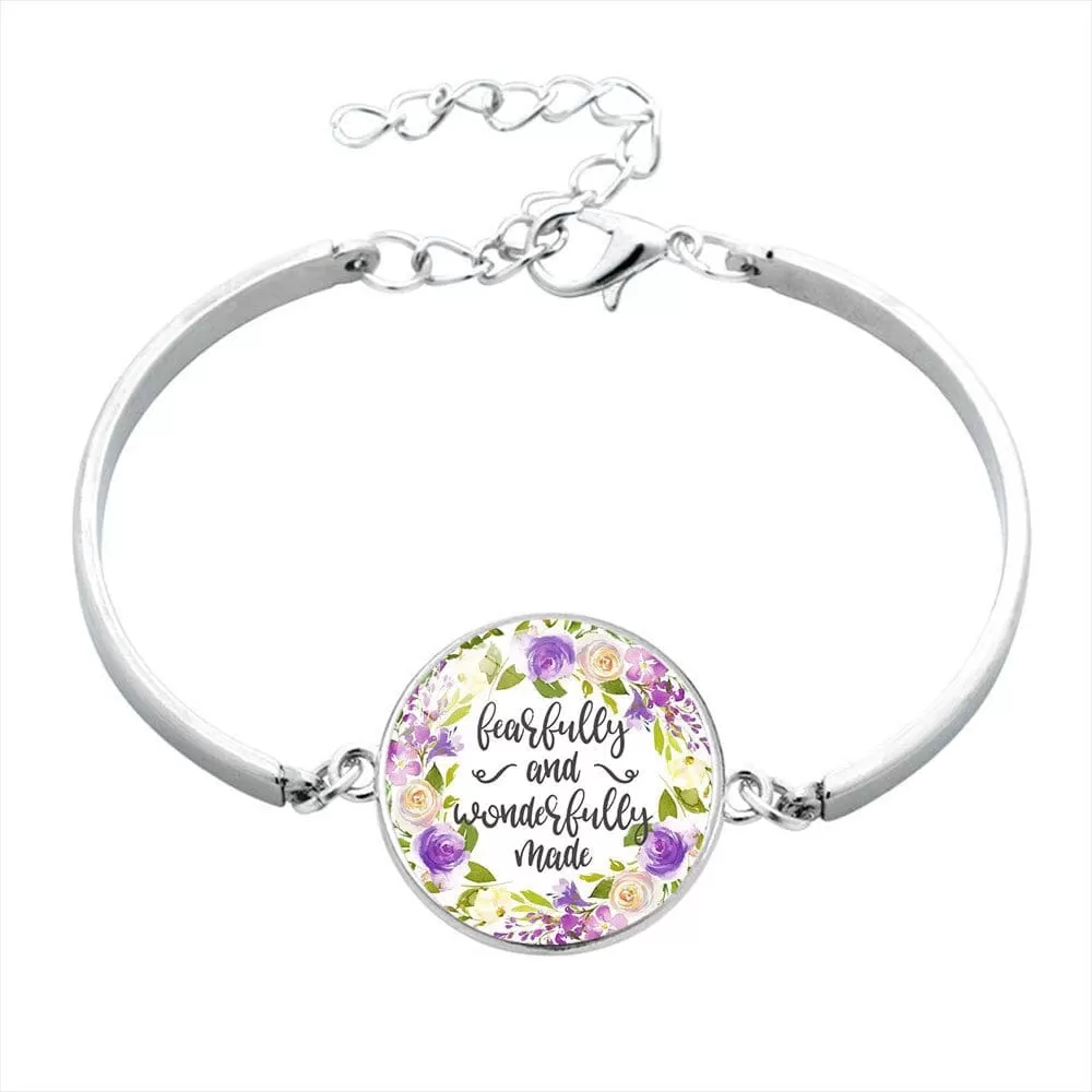 Scripture Glass Cabochon Charm Bracelets