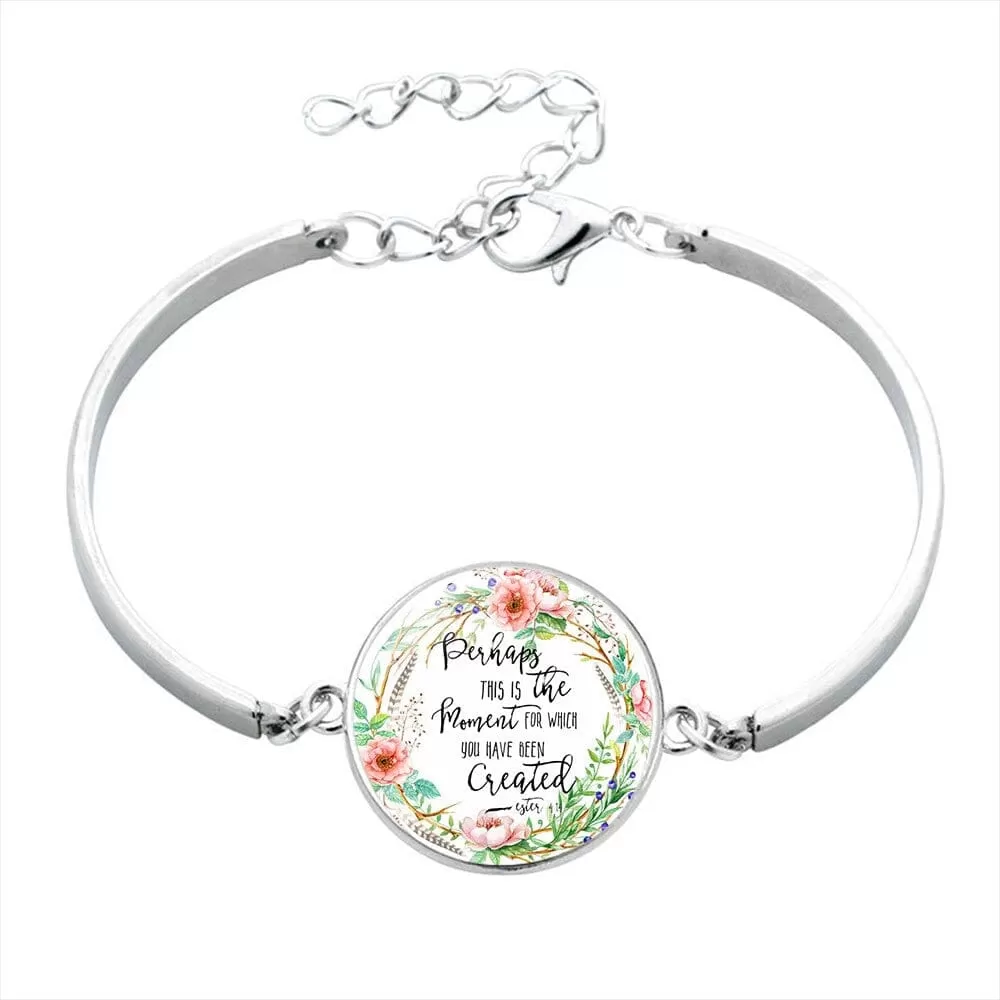 Scripture Glass Cabochon Charm Bracelets