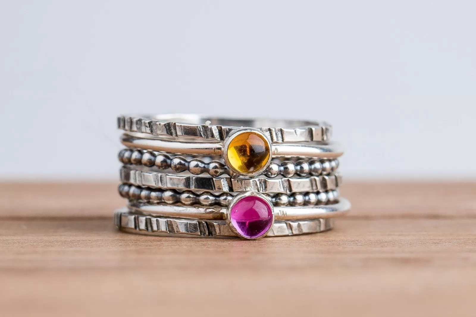 Set of 7 Colorful Stacking Rings