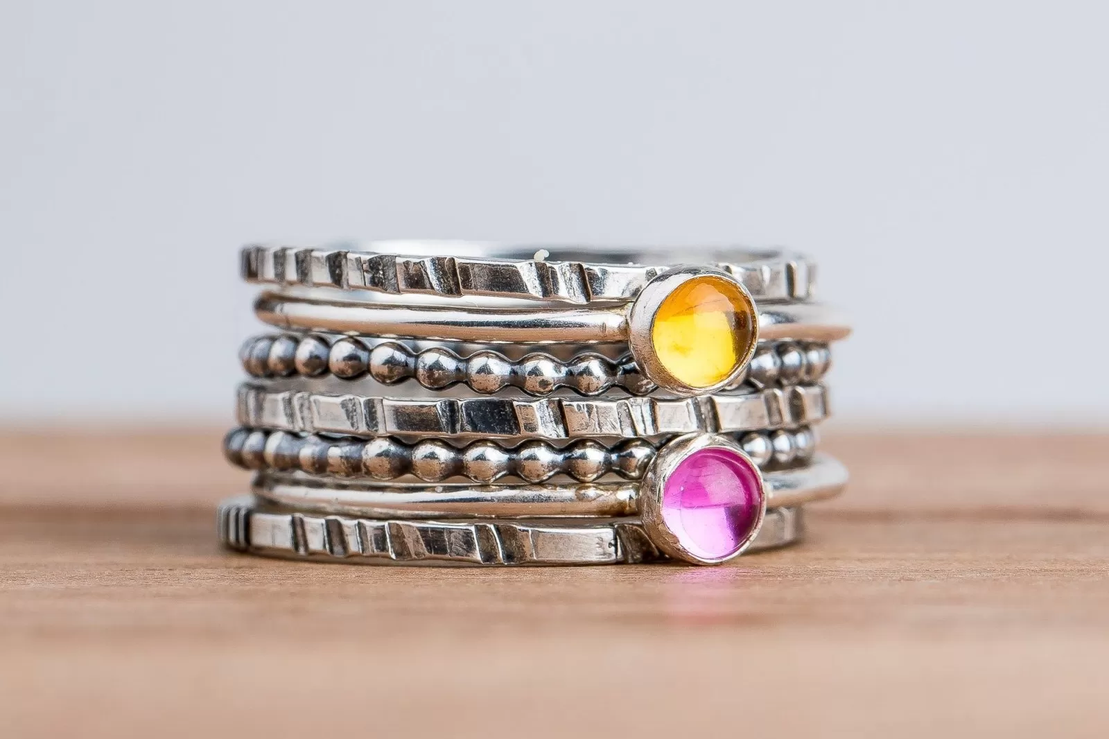 Set of 7 Colorful Stacking Rings