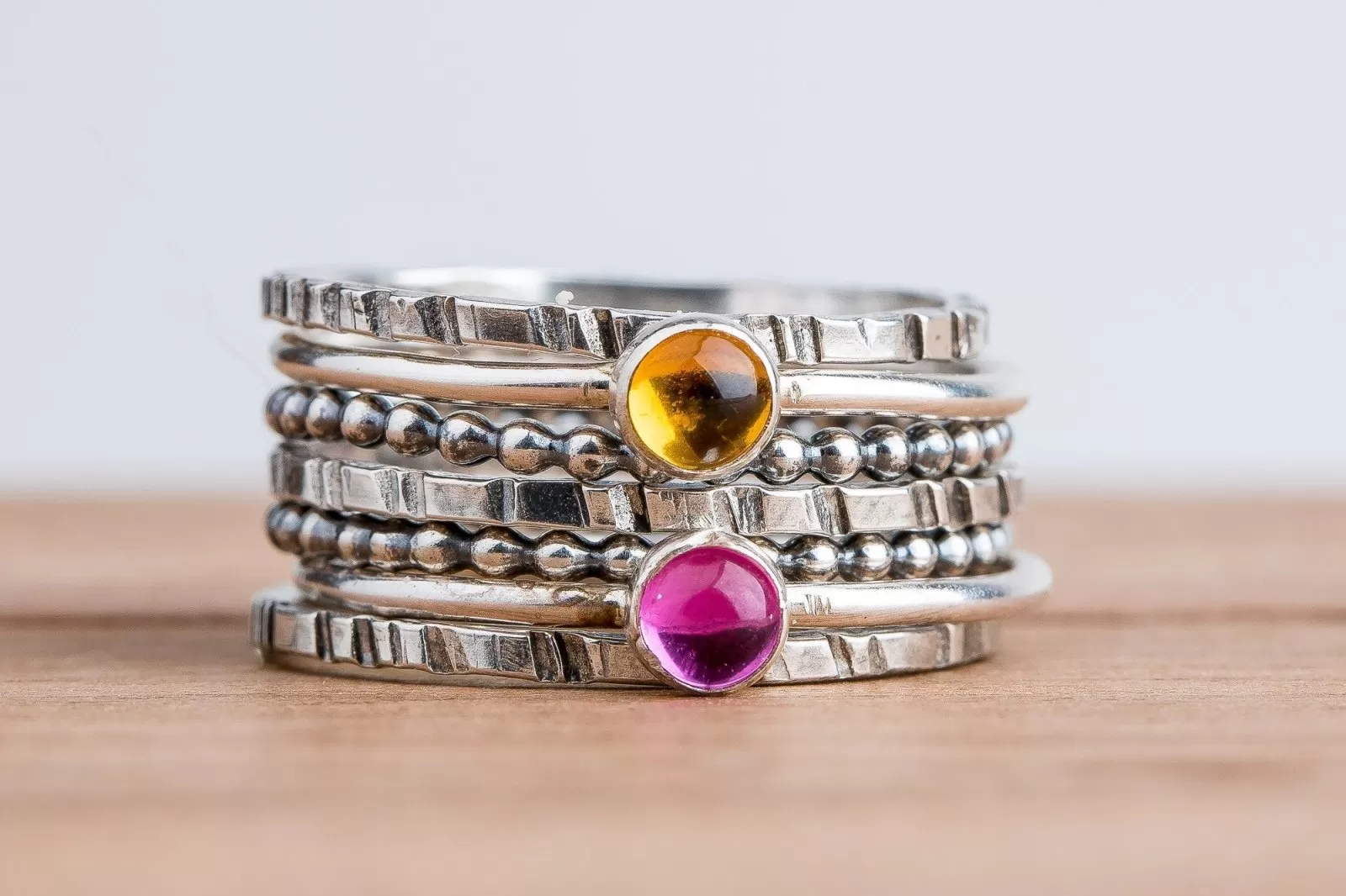 Set of 7 Colorful Stacking Rings