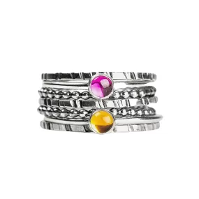 Set of 7 Colorful Stacking Rings