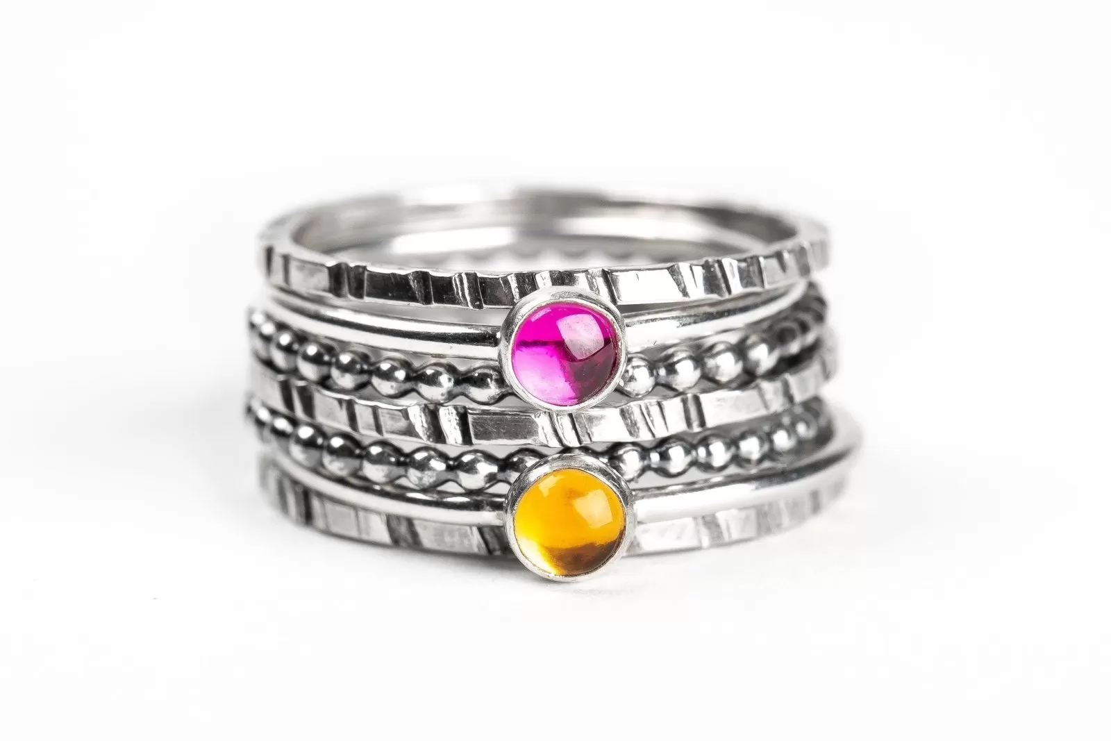 Set of 7 Colorful Stacking Rings