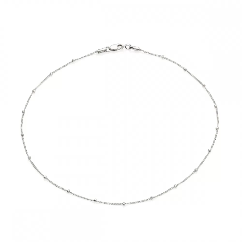 Silver Ball Bohemian Anklet