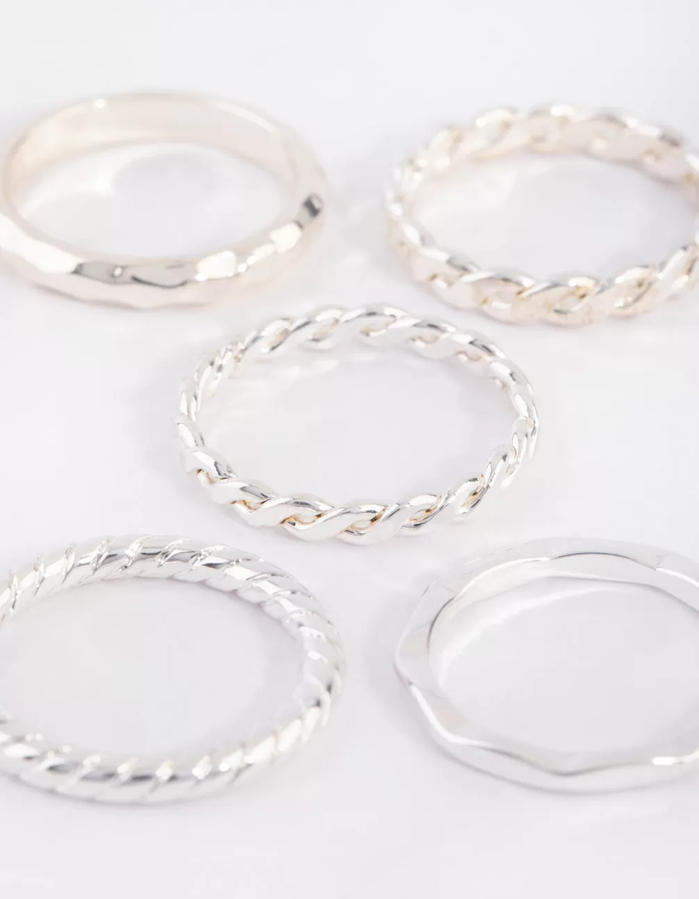 Silver Croissant Ring 5-Pack