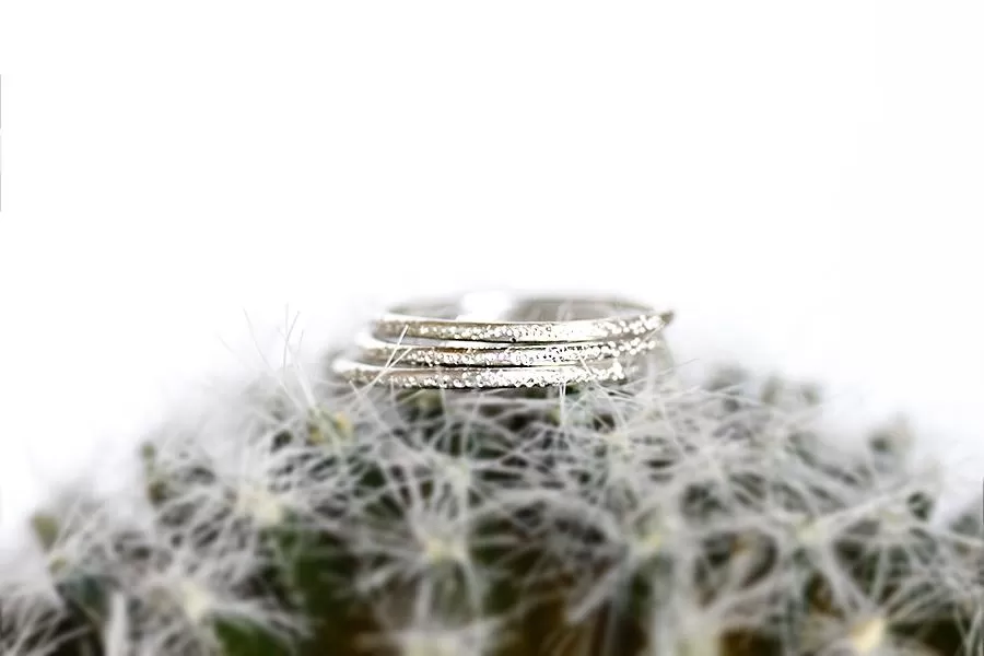 Silver Glint Stardust Stacking Rings