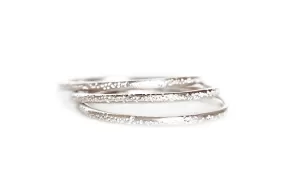 Silver Glint Stardust Stacking Rings