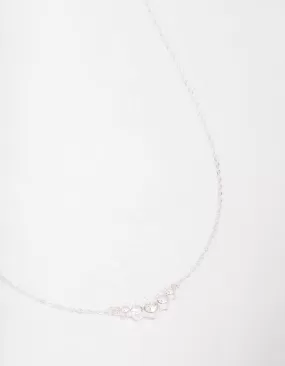 Silver Graduating Diamante Chain Necklace