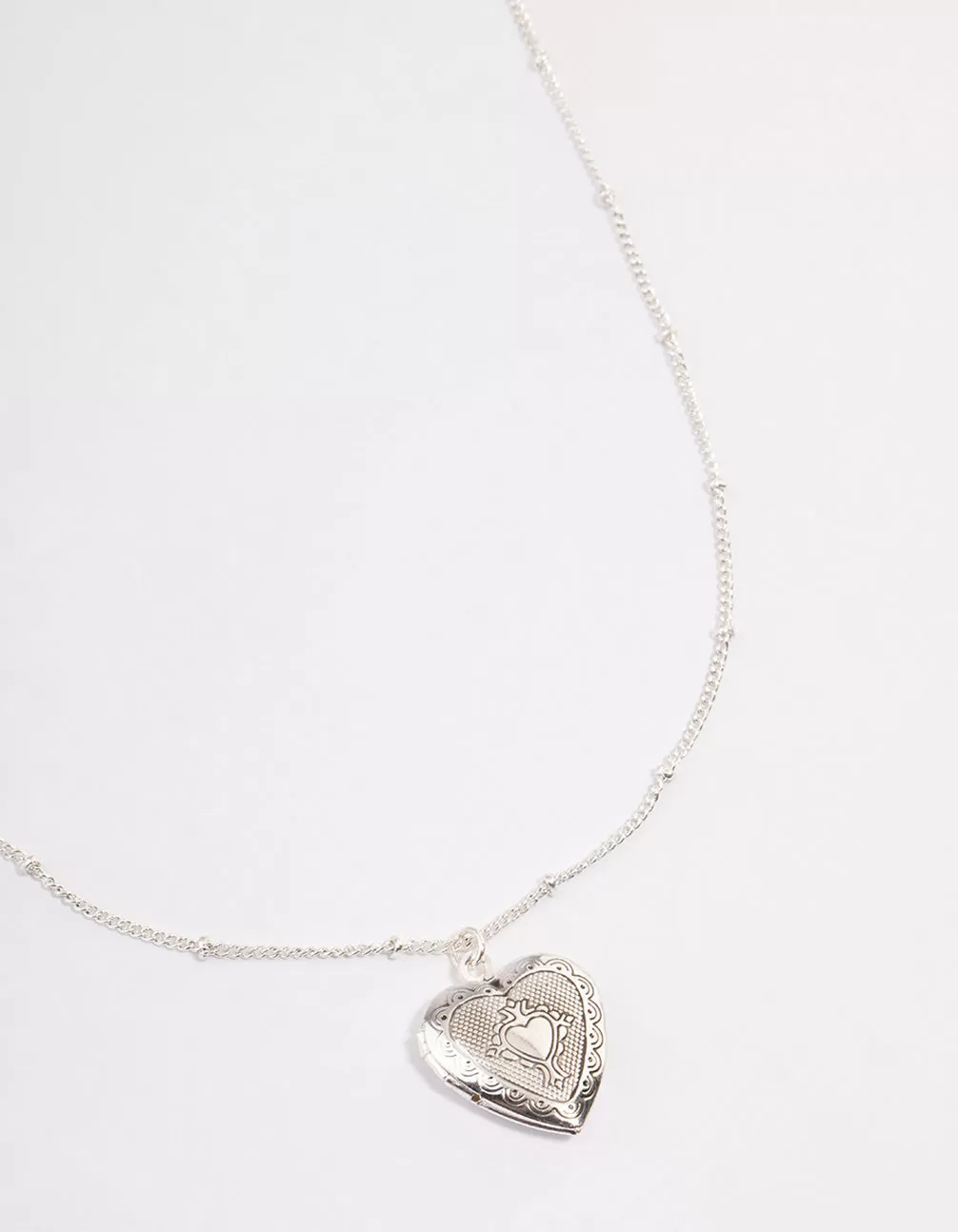 Silver Heart Locket Necklace