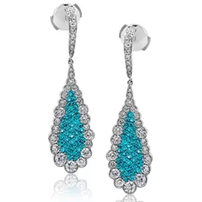 Simon G. 18k Diamond & Paraiba Tourmaline Earrings