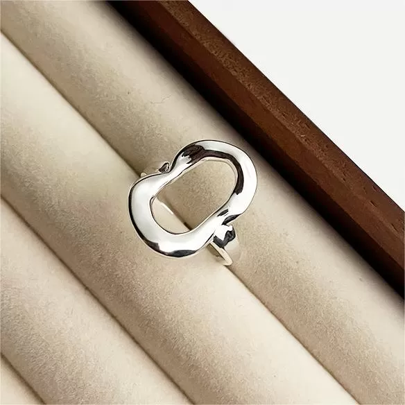 Simple Irregular Texture Cutout Plain Ring