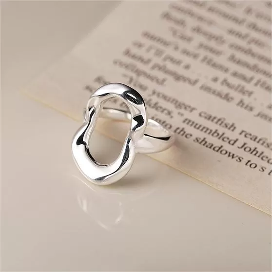 Simple Irregular Texture Cutout Plain Ring