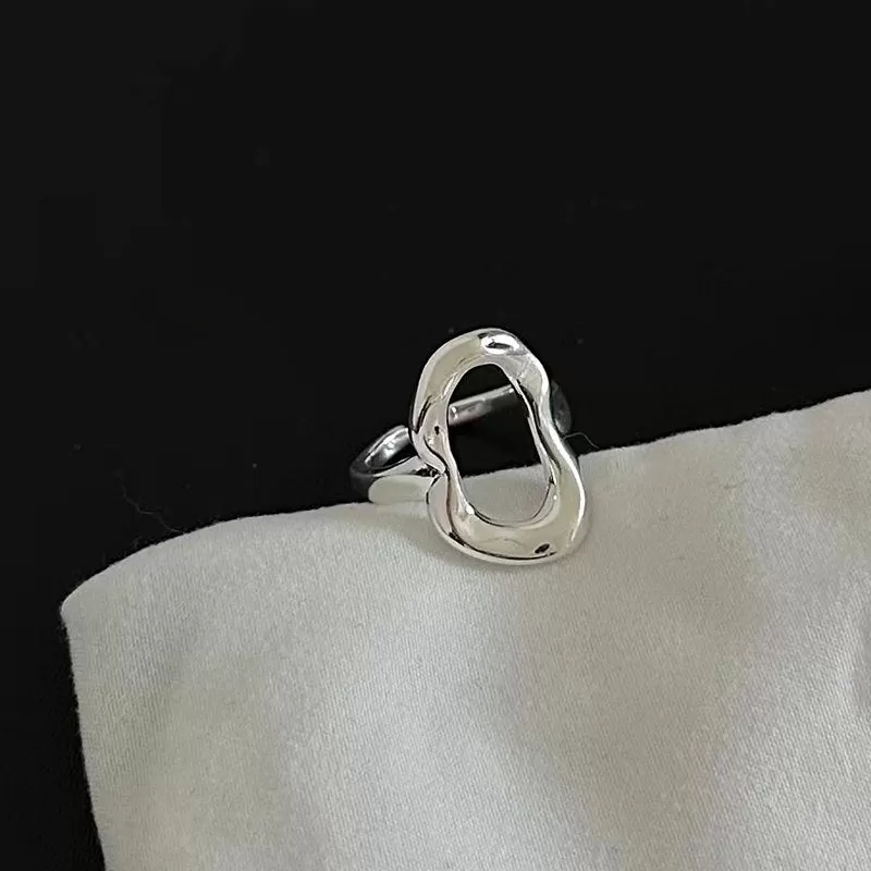 Simple Irregular Texture Cutout Plain Ring