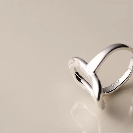 Simple Irregular Texture Cutout Plain Ring