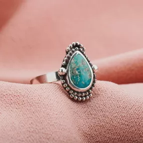 Size 6.75 White Water Turquoise Gemstone Ring