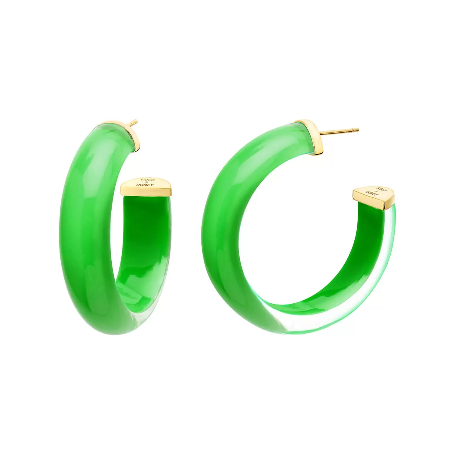 Small Illusion Lucite Hoop Earrings