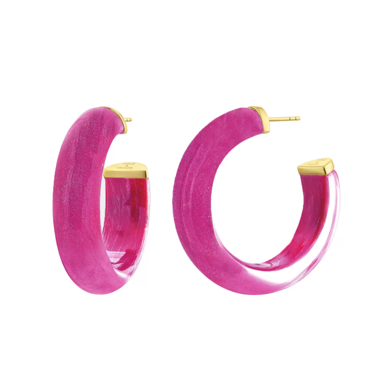 Small Illusion Lucite Hoop Earrings