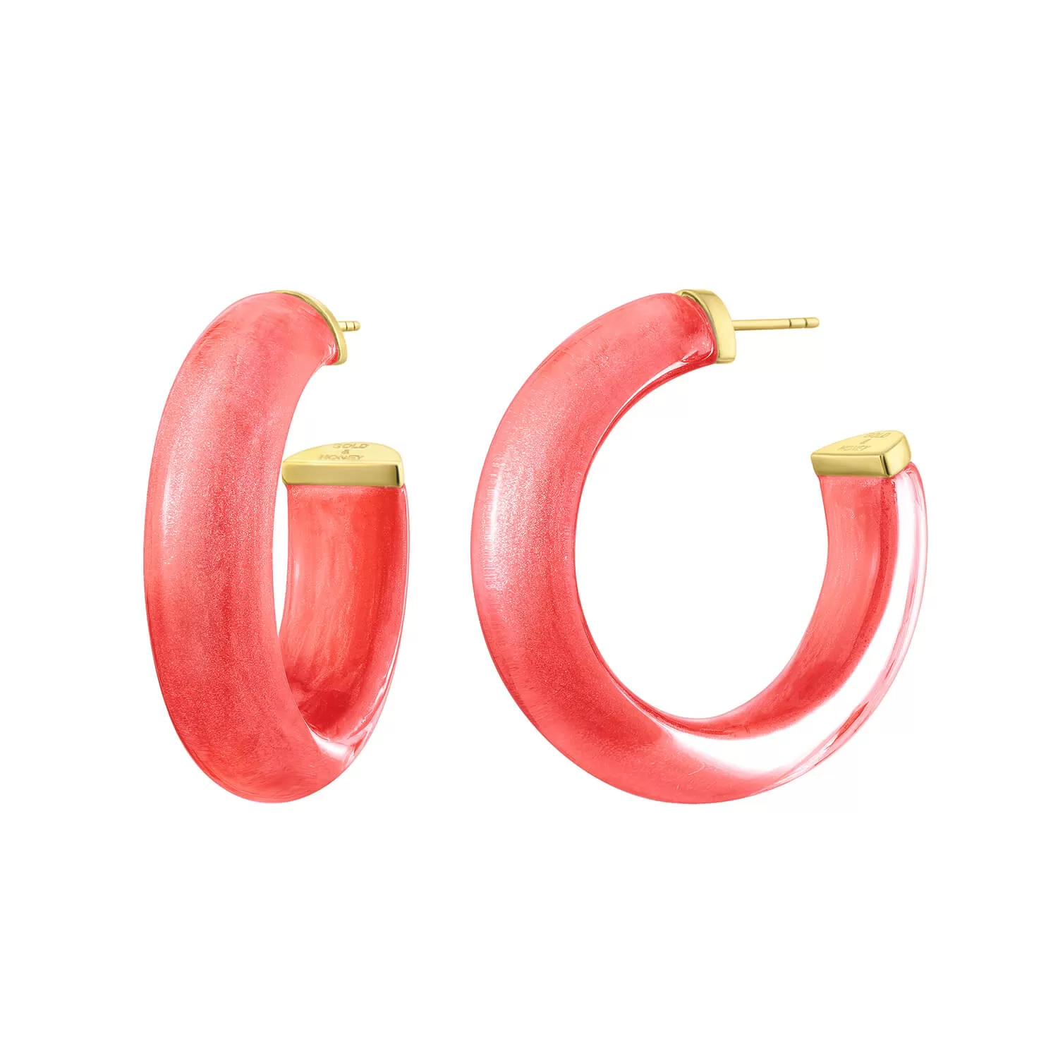 Small Illusion Lucite Hoop Earrings