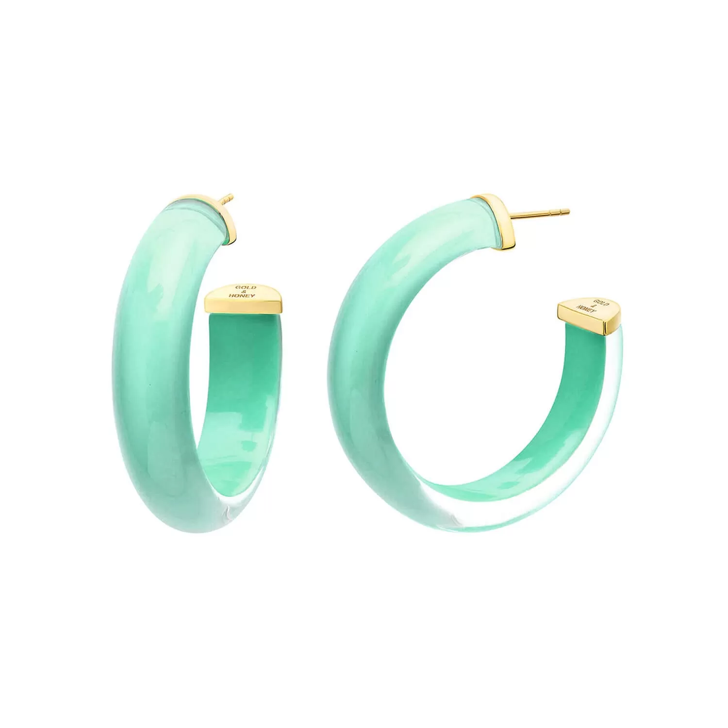 Small Illusion Lucite Hoop Earrings