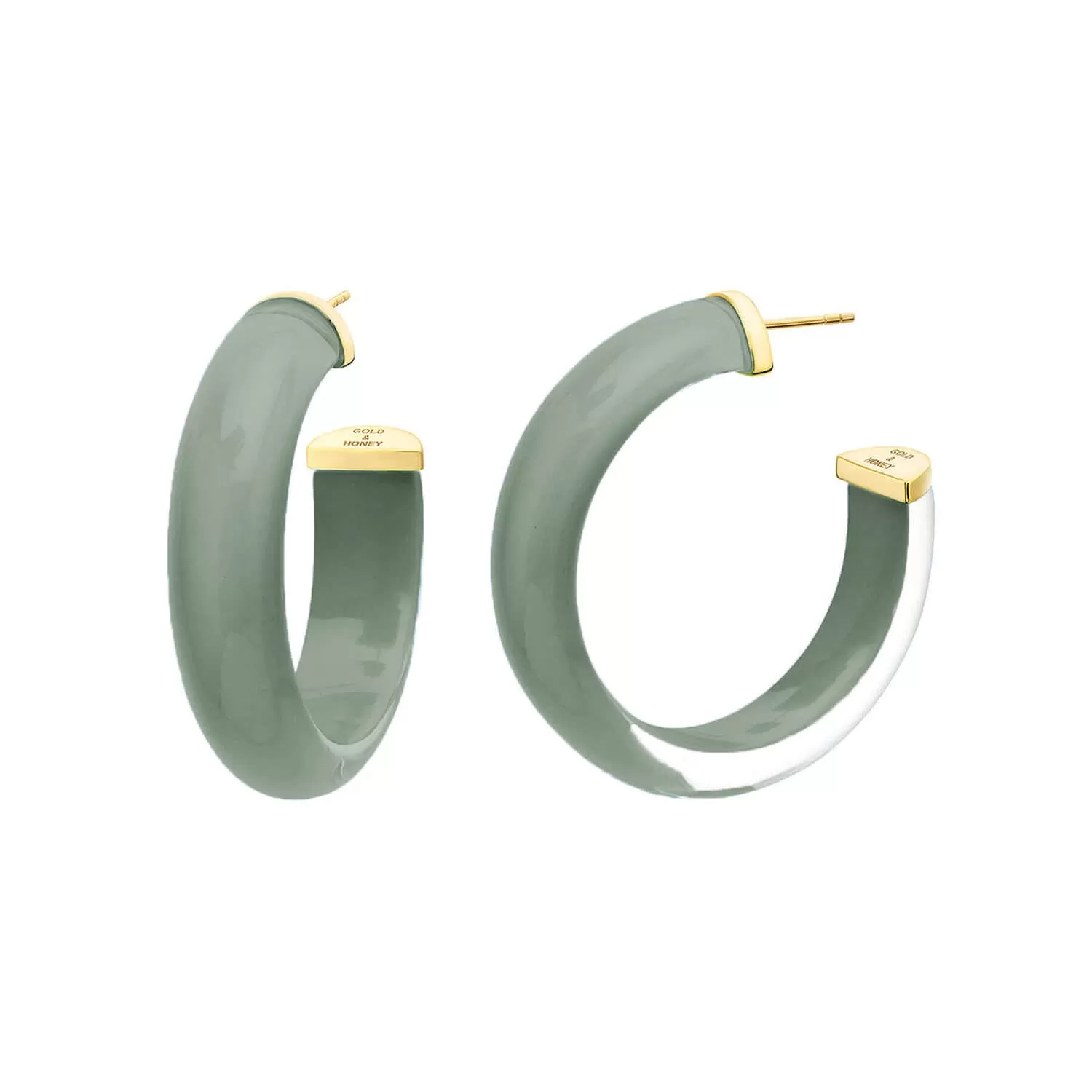 Small Illusion Lucite Hoop Earrings