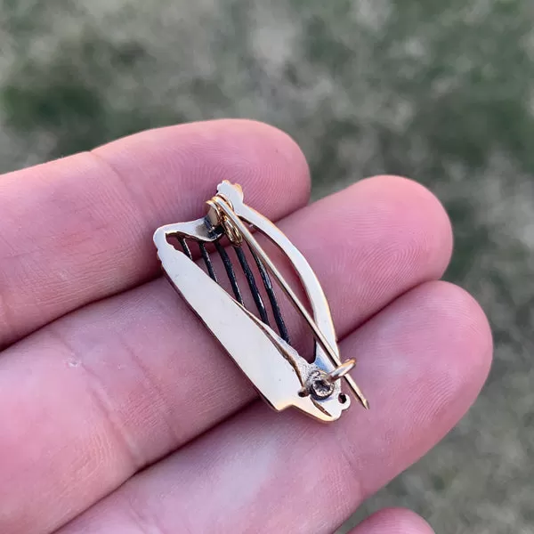 Small Irish Harp Pin - Bronze