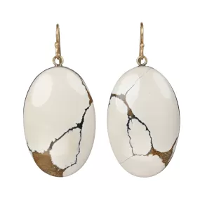 Smooth Oval Porcelain Agate Earrings