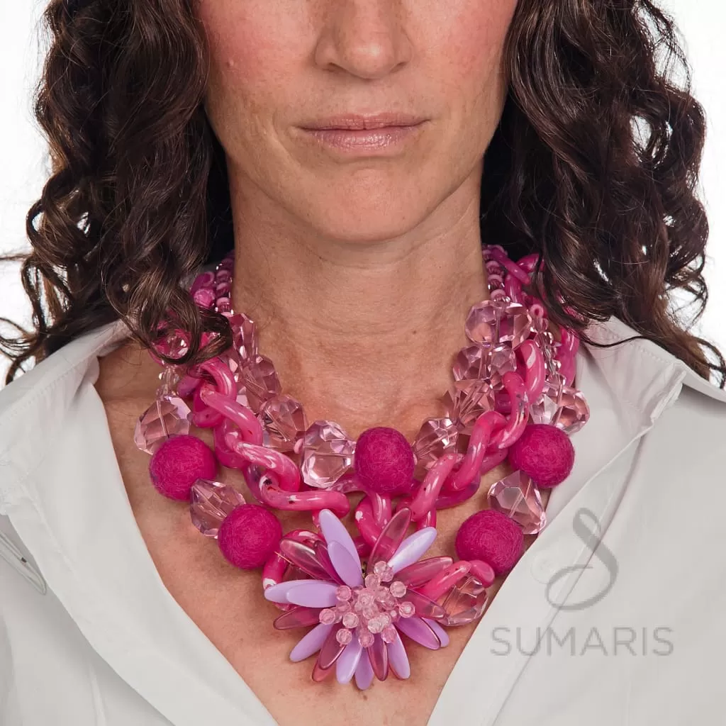 SO PINK OOAK STATEMENT NECKLACE