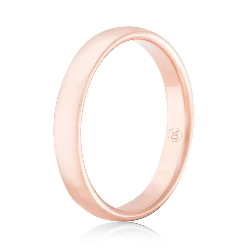 Soft Dome 3mm - 18ct Rose Gold