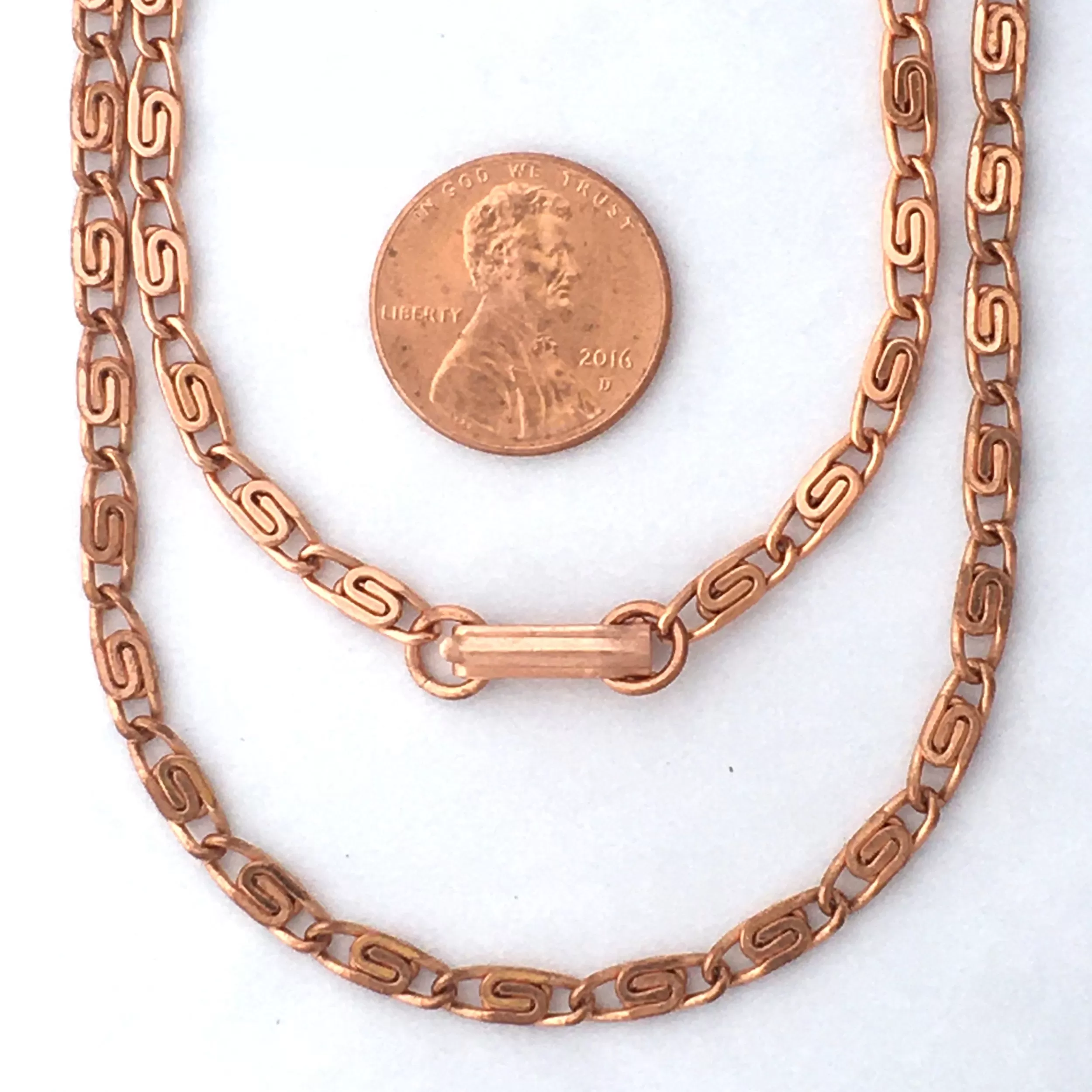 Solid Copper Necklace Chain Celtic Copper Fine Scroll Chain Necklace NC61 Celtic Necklace Chain Solid Copper Necklace 18 Inch Chain