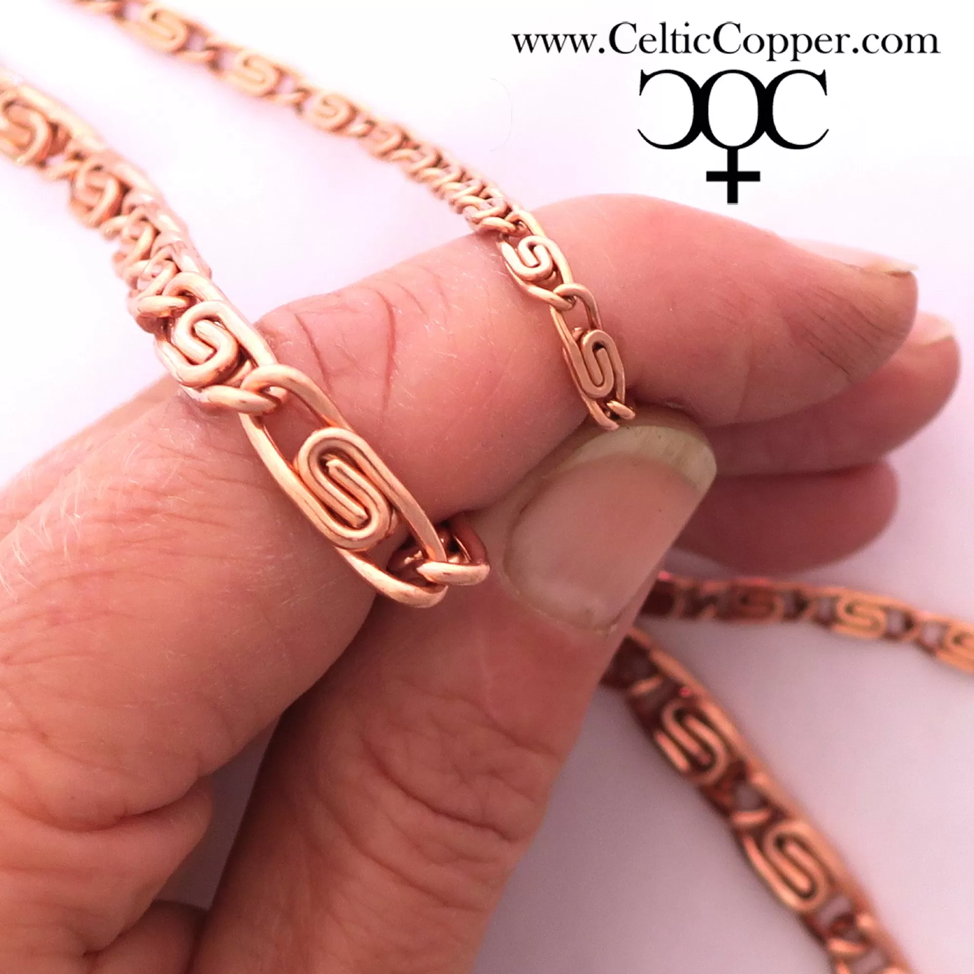 Solid Copper Necklace Chain Celtic Copper Fine Scroll Chain Necklace NC61 Celtic Necklace Chain Solid Copper Necklace 18 Inch Chain