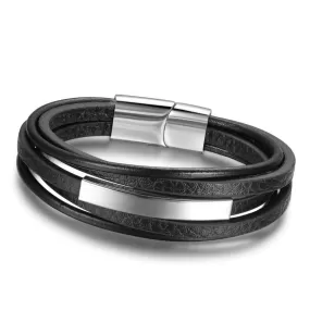 Stainless steel Leather Bracelets For Men