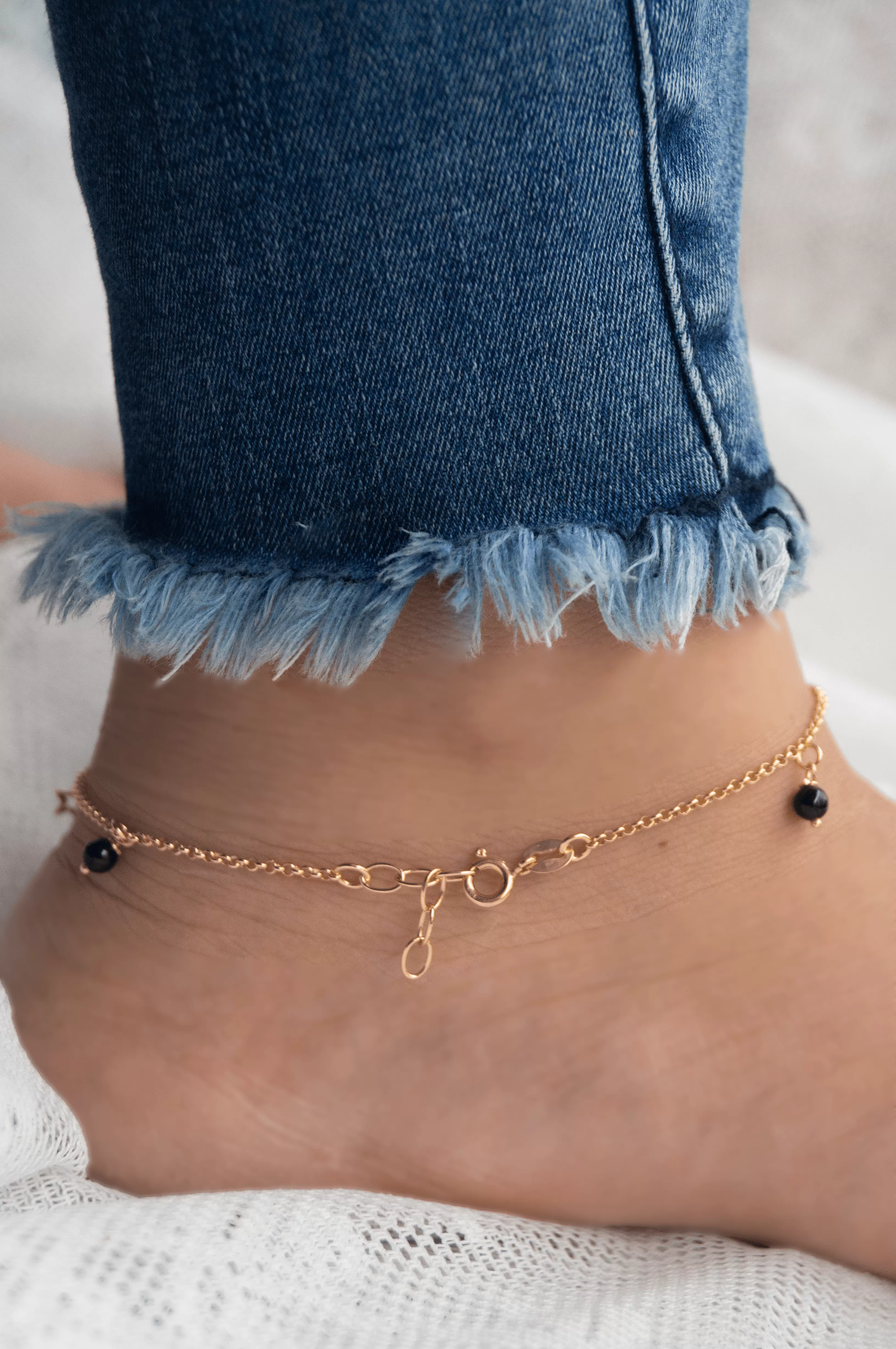 Star Charm Rose Gold Plated Sterling Silver Anklets