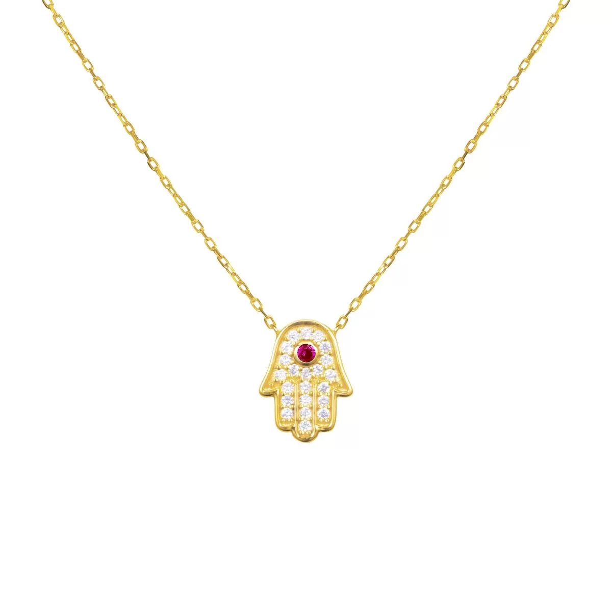 Sterling silver gold plated dainty hamsa necklace