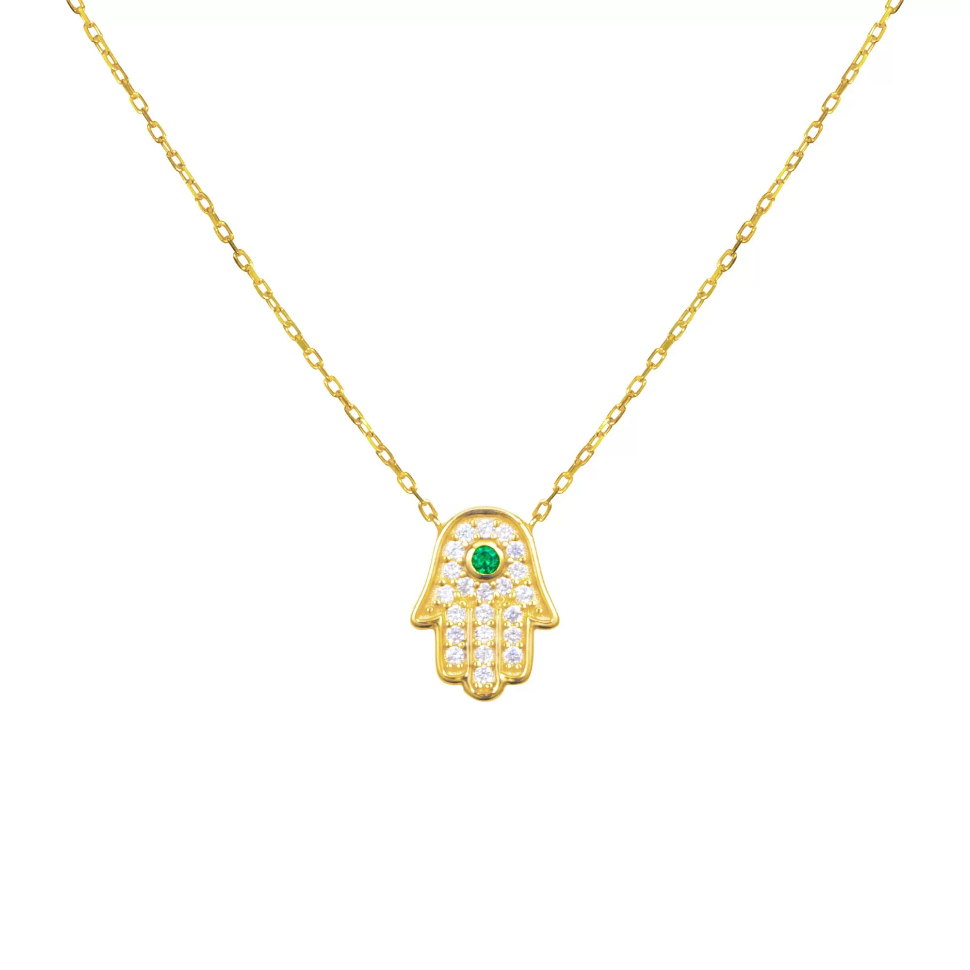 Sterling silver gold plated dainty hamsa necklace