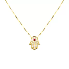 Sterling silver gold plated dainty hamsa necklace